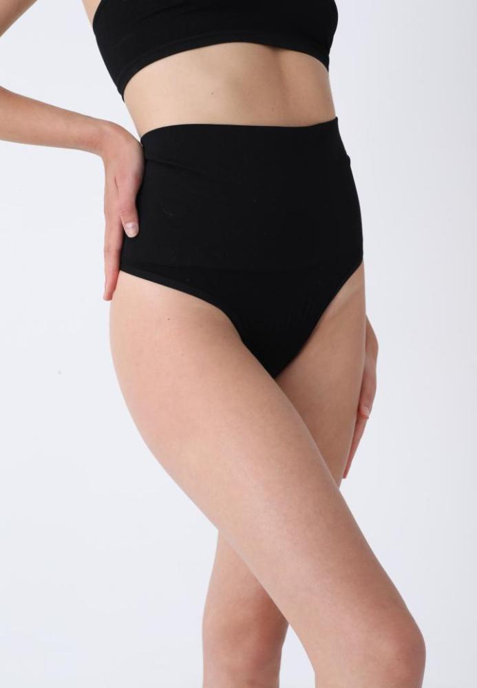 Corset Modelator cu Talie înaltă și Chilot Tanga,Culoare Negru, Engros